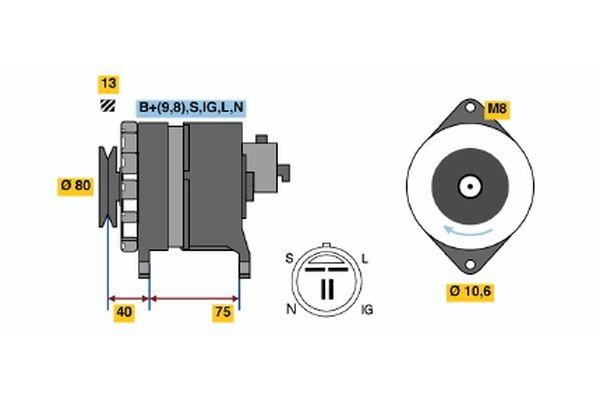 Bosch 0 986 041 771 Alternator 0986041771