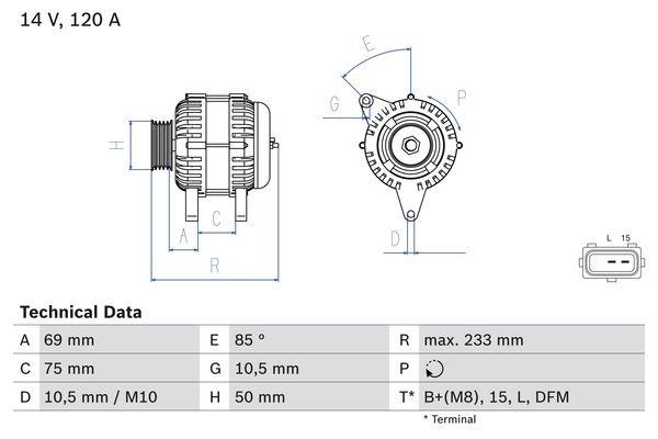Alternator Bosch 0 986 041 810