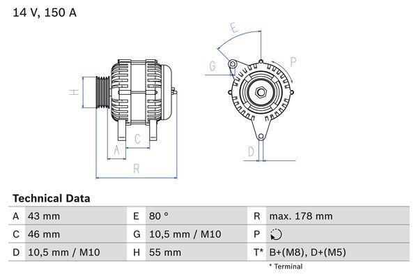 Bosch 0 986 041 930 Alternator 0986041930