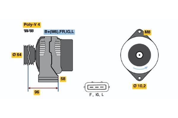 Bosch 0 986 042 861 Alternator 0986042861