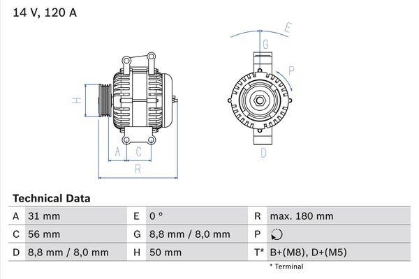 Bosch 0 986 043 900 Alternator 0986043900