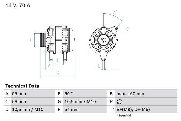 Bosch 0 986 044 210 Alternator 0986044210