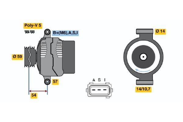 Bosch 0 986 044 611 Alternator 0986044611