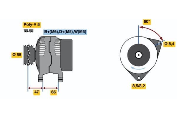 Bosch 0 986 044 741 Alternator 0986044741