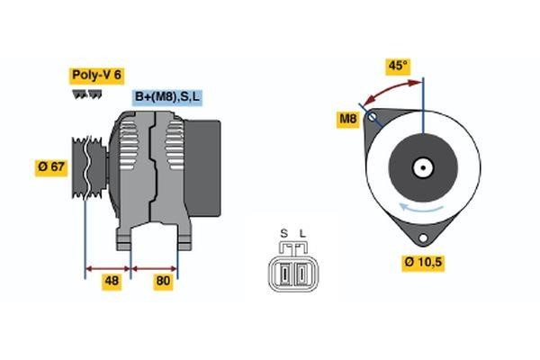 Bosch 0 986 045 641 Alternator 0986045641