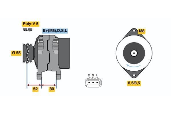 Bosch 0 986 045 731 Alternator 0986045731