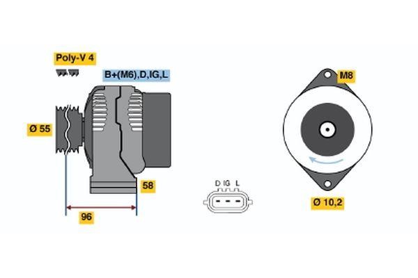 Bosch 0 986 045 801 Alternator 0986045801