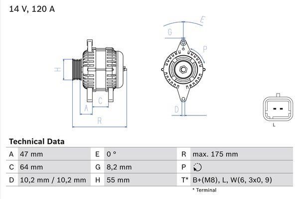 Bosch 0 986 049 650 Alternator 0986049650