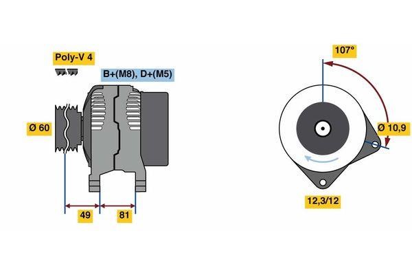 Bosch 0 986 049 740 Alternator 0986049740