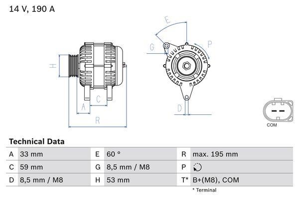 Bosch 0 986 082 140 Alternator 0986082140