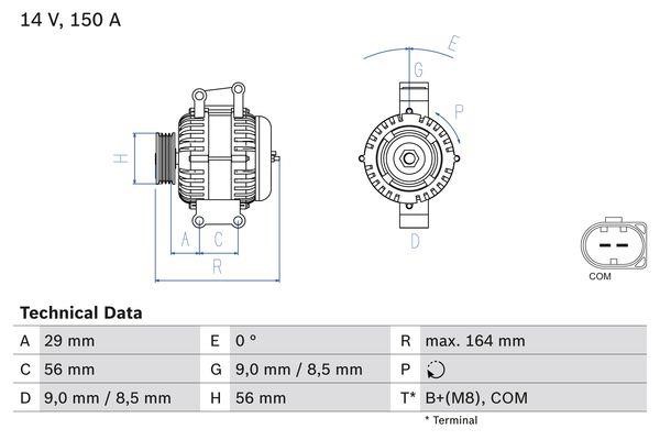 Alternator Bosch 0 986 083 150