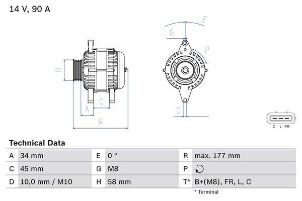 Bosch 0 986 083 380 Alternator 0986083380