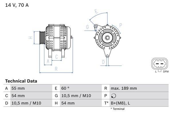 Alternator Opel Corsa D: 0986083580 Bosch Alternator