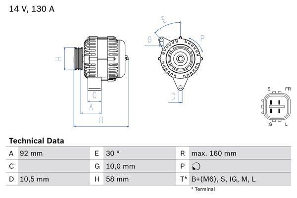 Bosch 0 986 084 270 Alternator 0986084270