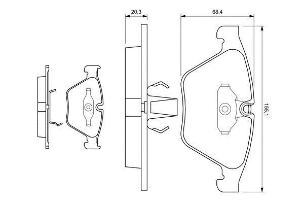 Bosch 0 986 424 651 Brake Pad Set, disc brake 0986424651