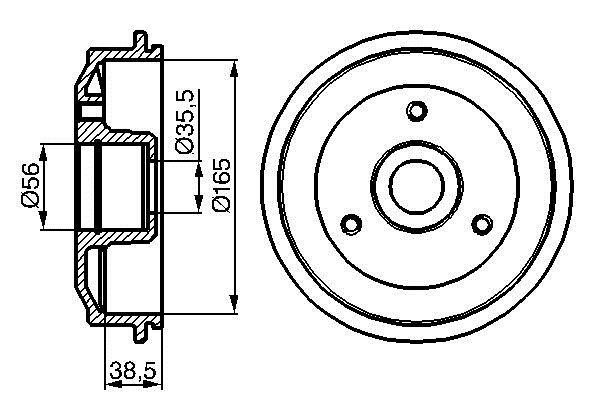 Bosch 0 986 477 118 Brake drum with wheel bearing, assy 0986477118