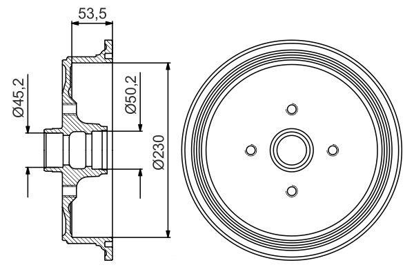 Bosch 0 986 477 160 Brake drum with wheel bearing, assy 0986477160