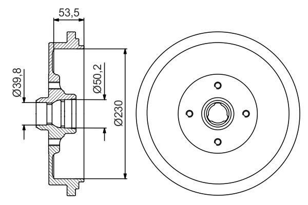 Bosch 0 986 477 257 Brake drum with wheel bearing, assy 0986477257
