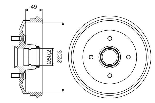 Bosch 0 986 477 259 Brake drum with wheel bearing, assy 0986477259