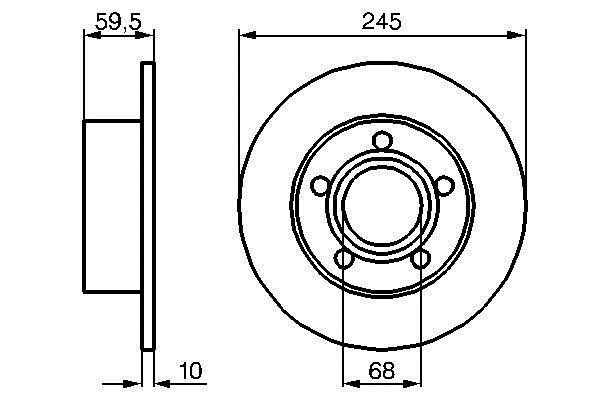 Bosch 0 986 478 023 Rear brake disc, non-ventilated 0986478023