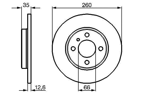 Unventilated front brake disc Bosch 0 986 478 029