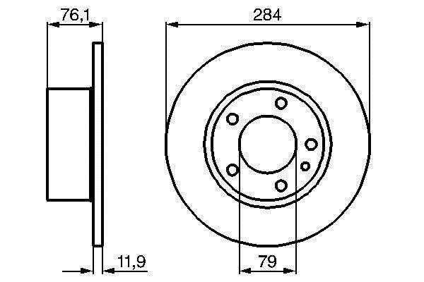 Bosch 0 986 478 037 Unventilated front brake disc 0986478037