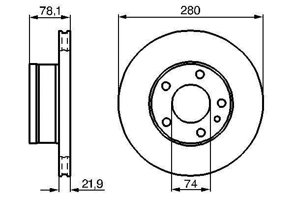 Bosch 0 986 478 041 Front brake disc ventilated 0986478041