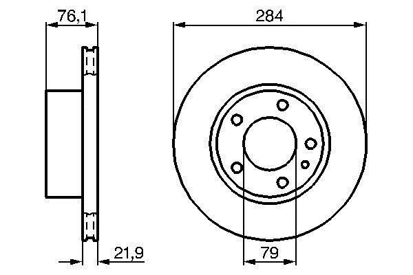 Front brake disc ventilated Bosch 0 986 478 043
