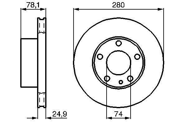 Bosch 0 986 478 049 Front brake disc ventilated 0986478049