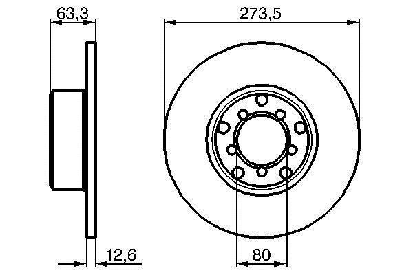 Bosch 0 986 478 057 Unventilated front brake disc 0986478057
