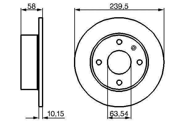 Bosch 0 986 478 072 Unventilated front brake disc 0986478072