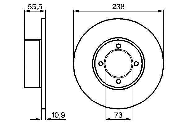 Bosch 0 986 478 079 Unventilated front brake disc 0986478079
