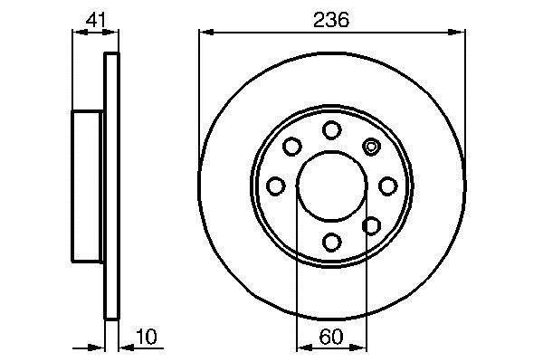 Bosch 0 986 478 080 Unventilated front brake disc 0986478080