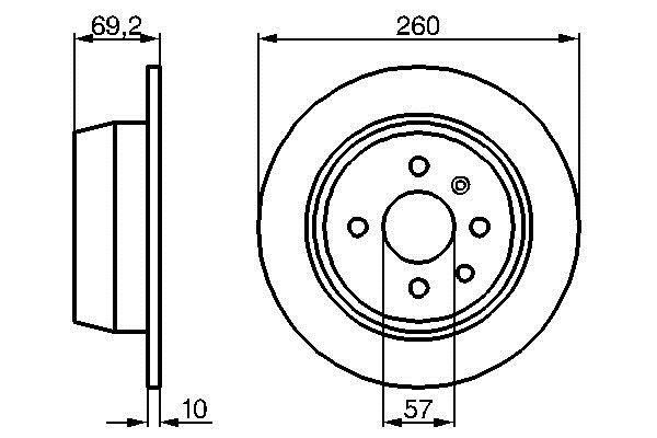 Bosch 0 986 478 086 Rear brake disc, non-ventilated 0986478086