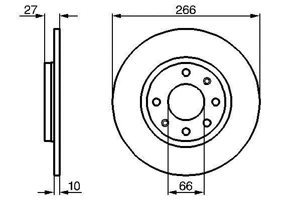 Bosch 0 986 478 090 Unventilated front brake disc 0986478090