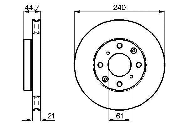 Bosch 0 986 478 115 Front brake disc ventilated 0986478115
