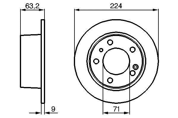 Bosch 0 986 478 141 Rear brake disc, non-ventilated 0986478141