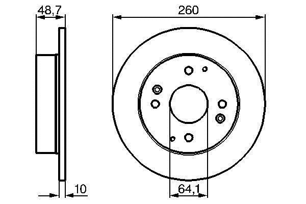 Bosch 0 986 478 172 Rear brake disc, non-ventilated 0986478172