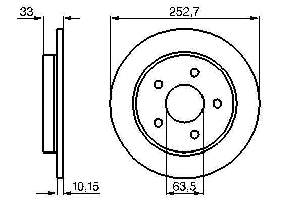 Rear brake disc, non-ventilated Bosch 0 986 478 196