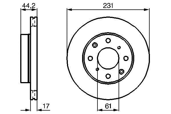 Bosch 0 986 478 203 Front brake disc ventilated 0986478203
