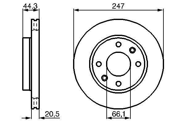 Bosch 0 986 478 211 Front brake disc ventilated 0986478211