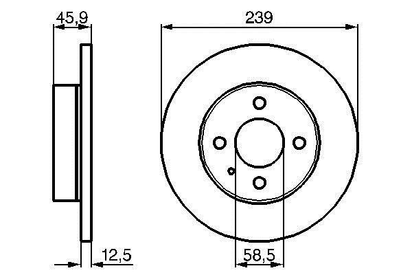 Bosch 0 986 478 212 Unventilated front brake disc 0986478212
