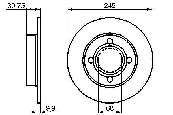Bosch 0 986 478 216 Rear brake disc, non-ventilated 0986478216