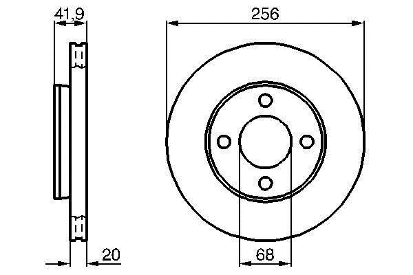Bosch 0 986 478 225 Front brake disc ventilated 0986478225
