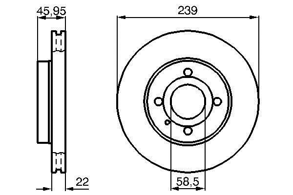 Bosch 0 986 478 228 Front brake disc ventilated 0986478228