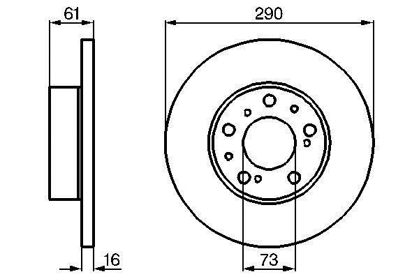 Bosch 0 986 478 234 Unventilated front brake disc 0986478234