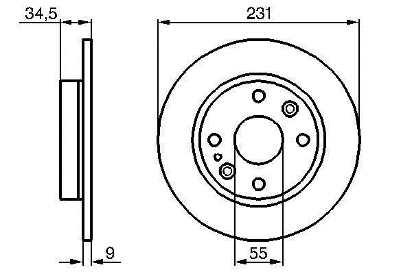 Bosch 0 986 478 242 Rear brake disc, non-ventilated 0986478242