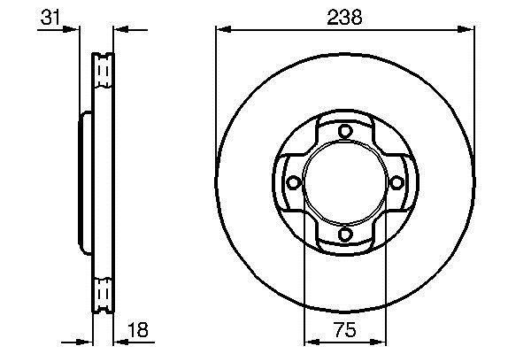 Bosch 0 986 478 249 Front brake disc ventilated 0986478249