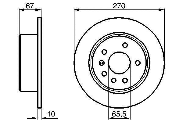 Bosch 0 986 478 267 Rear brake disc, non-ventilated 0986478267