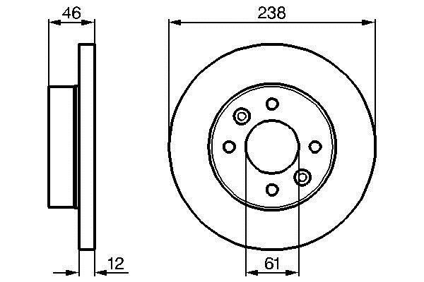 Bosch 0 986 478 274 Unventilated front brake disc 0986478274